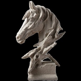 复古马头创意摆件艺术家庭家居客厅卧室书房桌面酒柜Z树脂工艺品