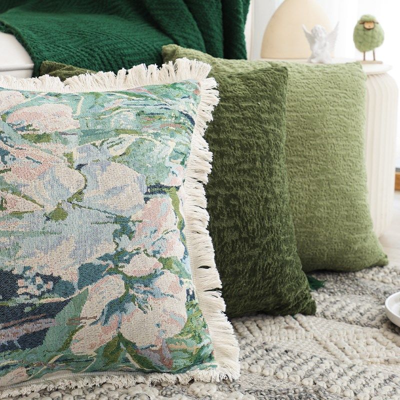 绿野仙踪油画质感抱p枕套不含芯方枕客厅沙发靠枕靠垫床上用抱枕