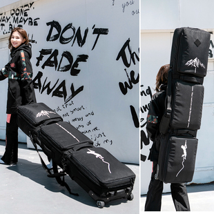 XXX滑雪板包h带轮单板包带轮双板包滑雪滚轮包双板雪板包可托运