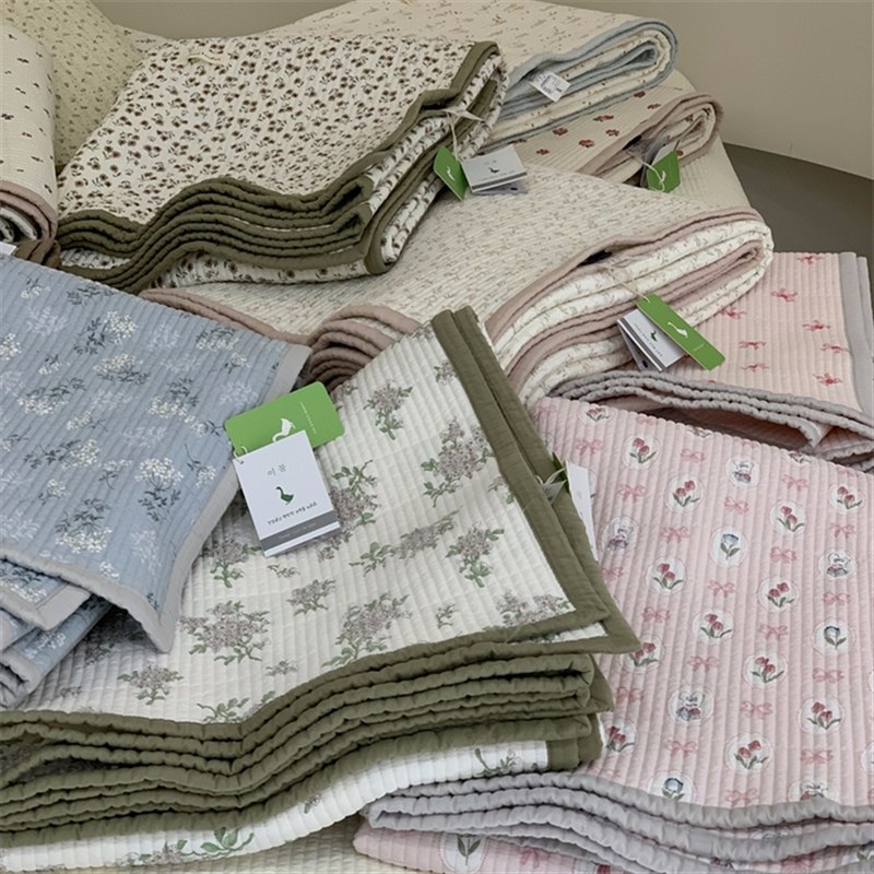 大鹅全棉床盖单件ins榻榻米炕单四季夹棉绗缝垫子S纯棉双人床单2