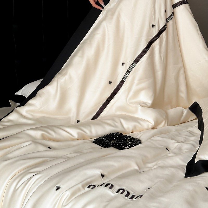 轻奢少女心d100S长绒棉纯棉全棉床单四件套被套裸睡床笠款床上用