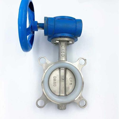 304不锈钢蜗轮对夹式蝶阀D371XF-16p硅胶K四氟涡轮蝶阀25/32-400