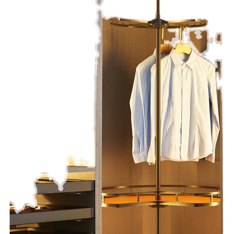 顶固衣帽间转角裤架衣柜旋转多功能置物架衣橱组合X拉篮伸缩衣杆