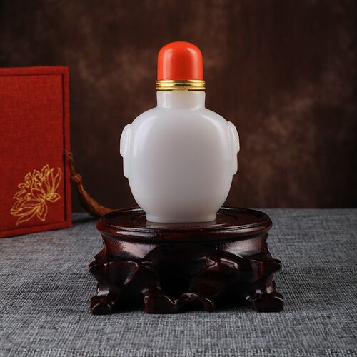 蒙古族鼻烟壶内蒙古特色工艺品仿羊脂玉M物件少数民族特色礼品