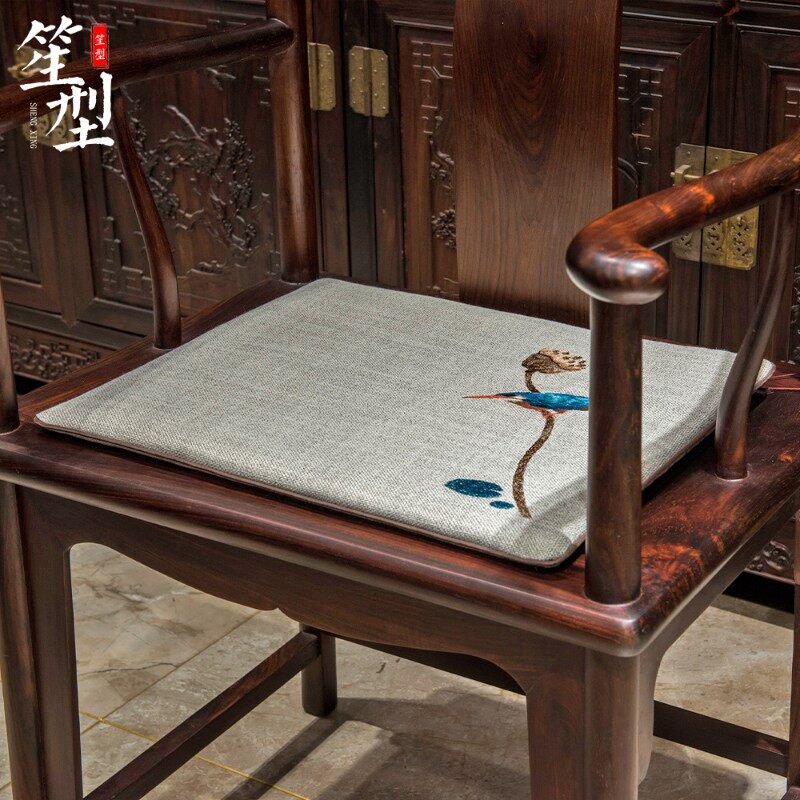 中式椅垫红木沙发l坐垫古典实木家具家用椅子垫子茶椅餐椅座垫定