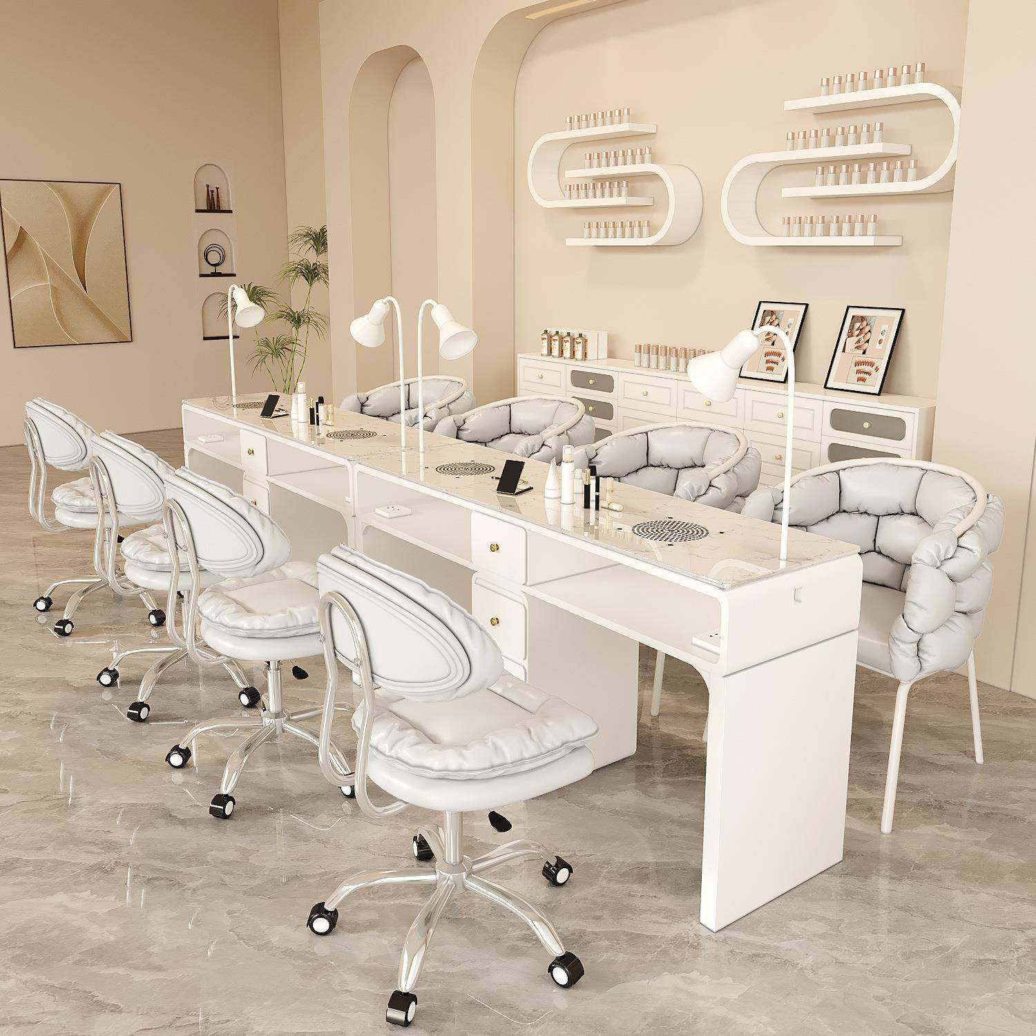 新款加宽瓷面美甲店女生美甲桌化妆椅子多功能美甲桌椅套装,收纳整理,烫衣板及配件,淘宝优惠券,粉丝福利购,淘宝优惠卷