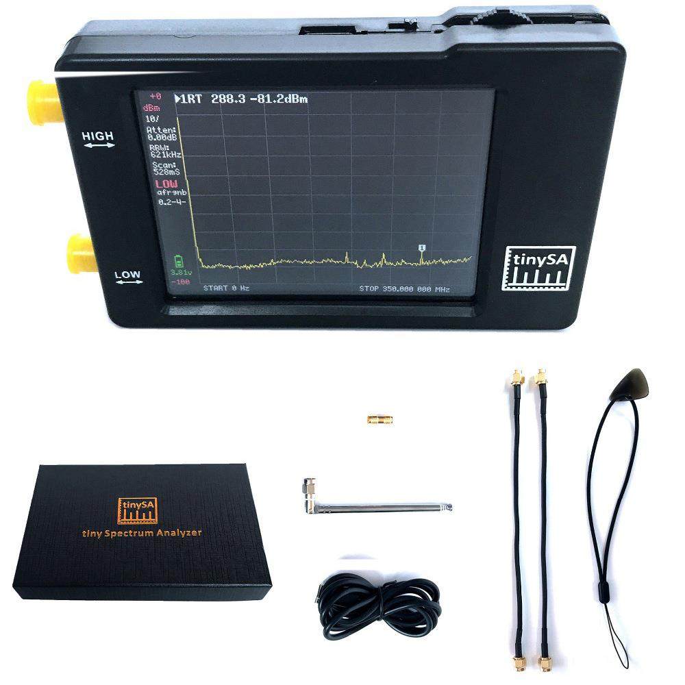tinySA手持频谱分析仪支持PC连接100kHz-350MHz信号发生器