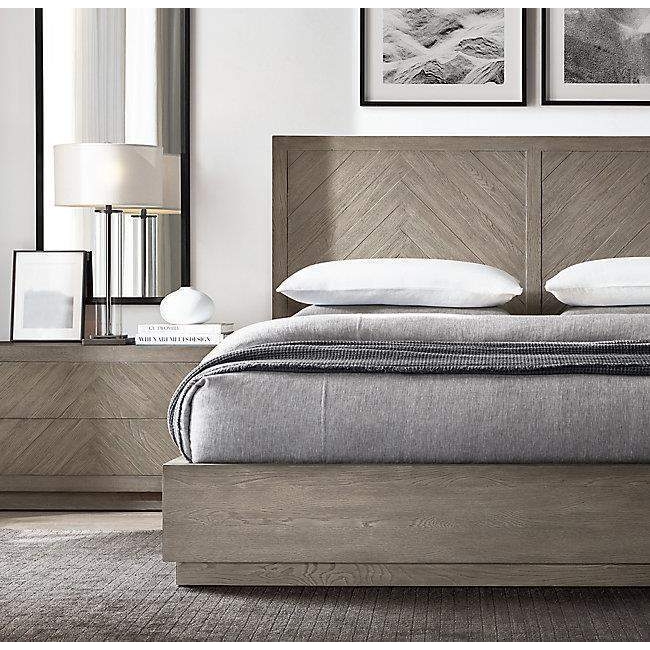 RH美式实木床白橡木床1.8米双人床乡村复古床简约床进口实木家具