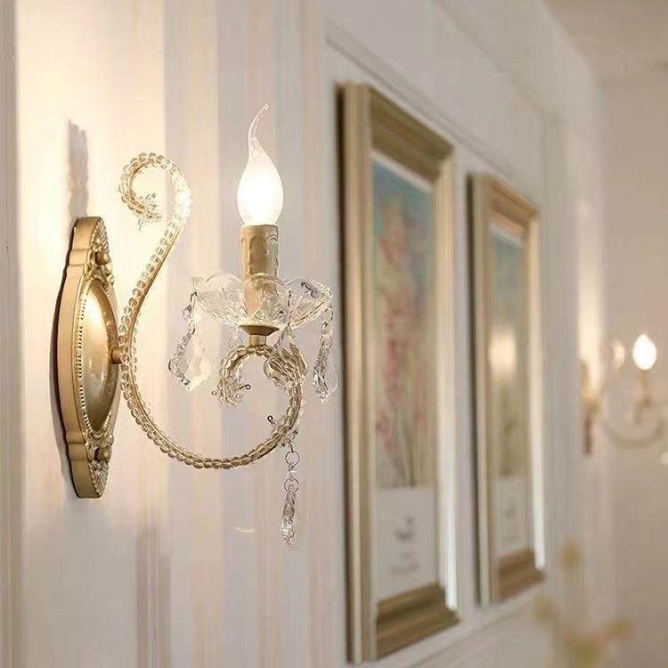 美式壁灯床头卧室客厅书房过道楼梯阳台简约铁艺复古水晶壁灯,收纳整理,烫衣板及配件,淘宝优惠券,粉丝福利购,淘宝优惠卷