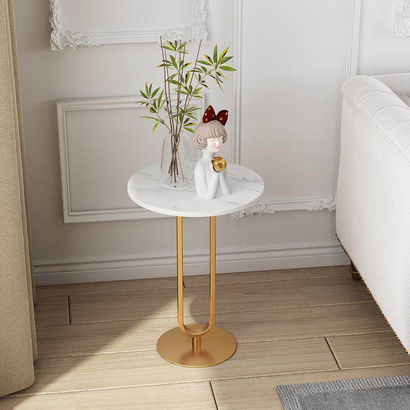 大理石沙发边柜侧边柜床头边几轻奢客厅角几小圆桌欧式小茶几桌子