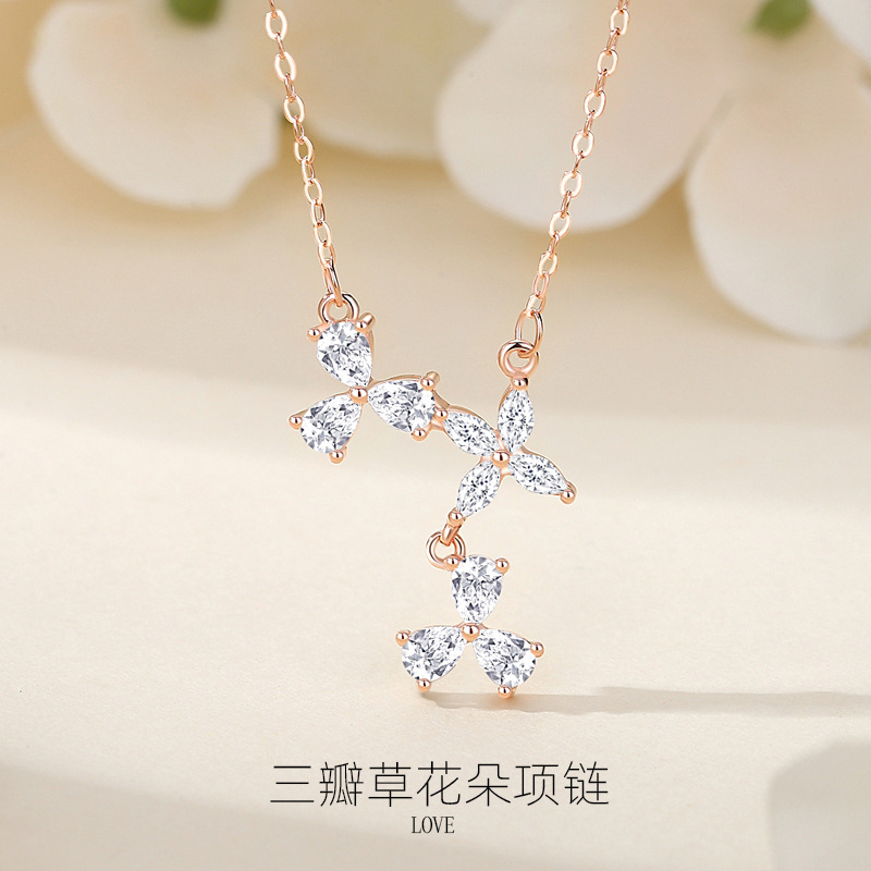 日本品质S925纯银项链轻奢小众花朵项链韩系ins新爆款小众设计高