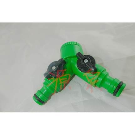 4分塑料阀门三通水管分流分水器洗衣机一分二带阀门水龙头接头