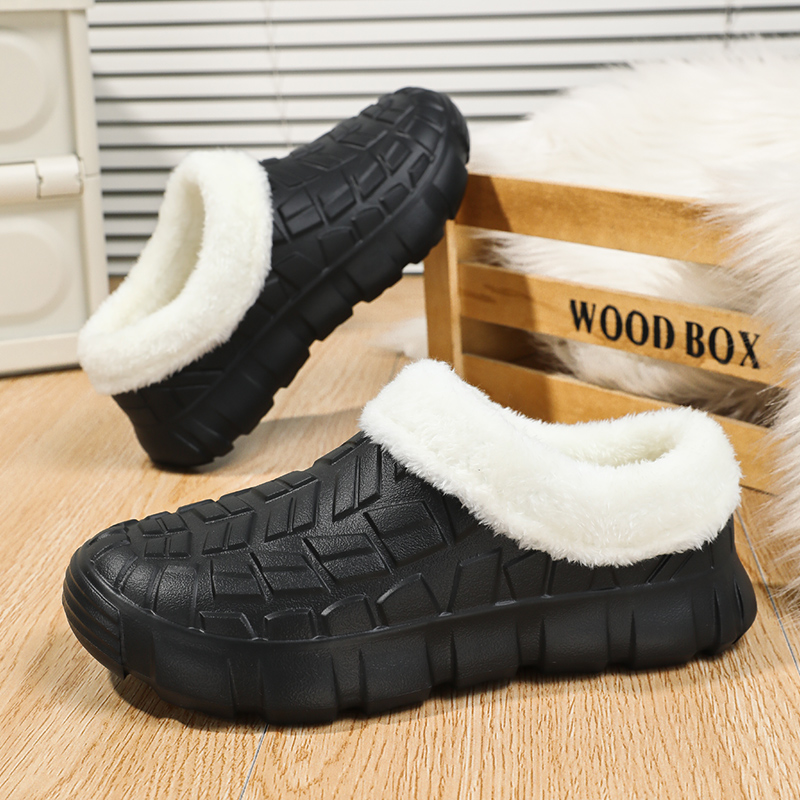 海峡虎士新款加绒防水棉拖鞋