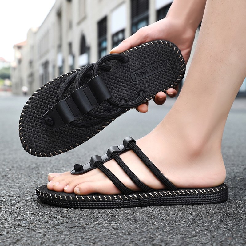 海峡虎人字拖男款简约休闲百搭帅气外穿爆款耐磨防滑一字拖凉拖鞋