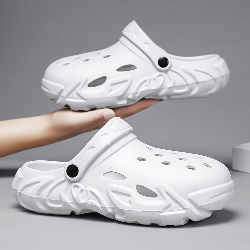 海峡虎洞洞鞋男士夏季外穿防滑踩屎感两用拖鞋运动休闲开车包头鞋