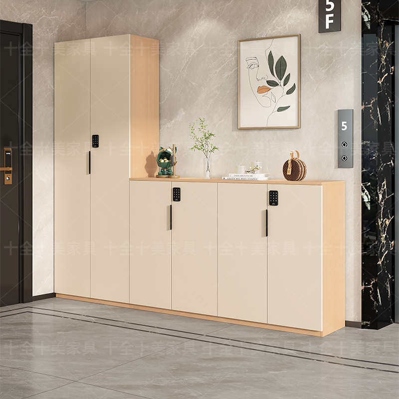 鞋柜带锁家用门口楼道定制入户玄关柜电梯口走廊密码锁门外储物柜