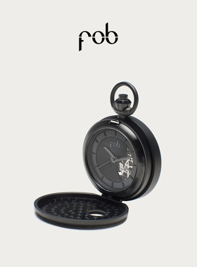 FOB PARIS法式小众时尚哑光黑色机械怀表男士女士