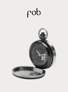 FOB PARIS法式小众时尚银色机械怀表男士女士