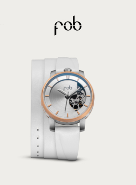 FOB手表女款R360个性小表盘配三环牛皮表带进口小众机械腕表女