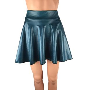 faux skirt leather length 高腰休闲仿皮半身短裙女 half Casual