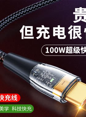100W透明智能芯片超级快充type-c