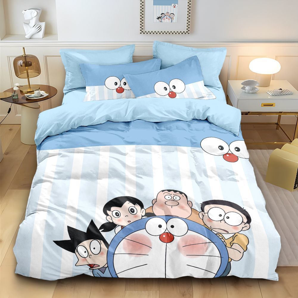 哆啦a梦纯棉四件套卡通全棉儿童学生宿舍全棉被罩被套床笠床单款
