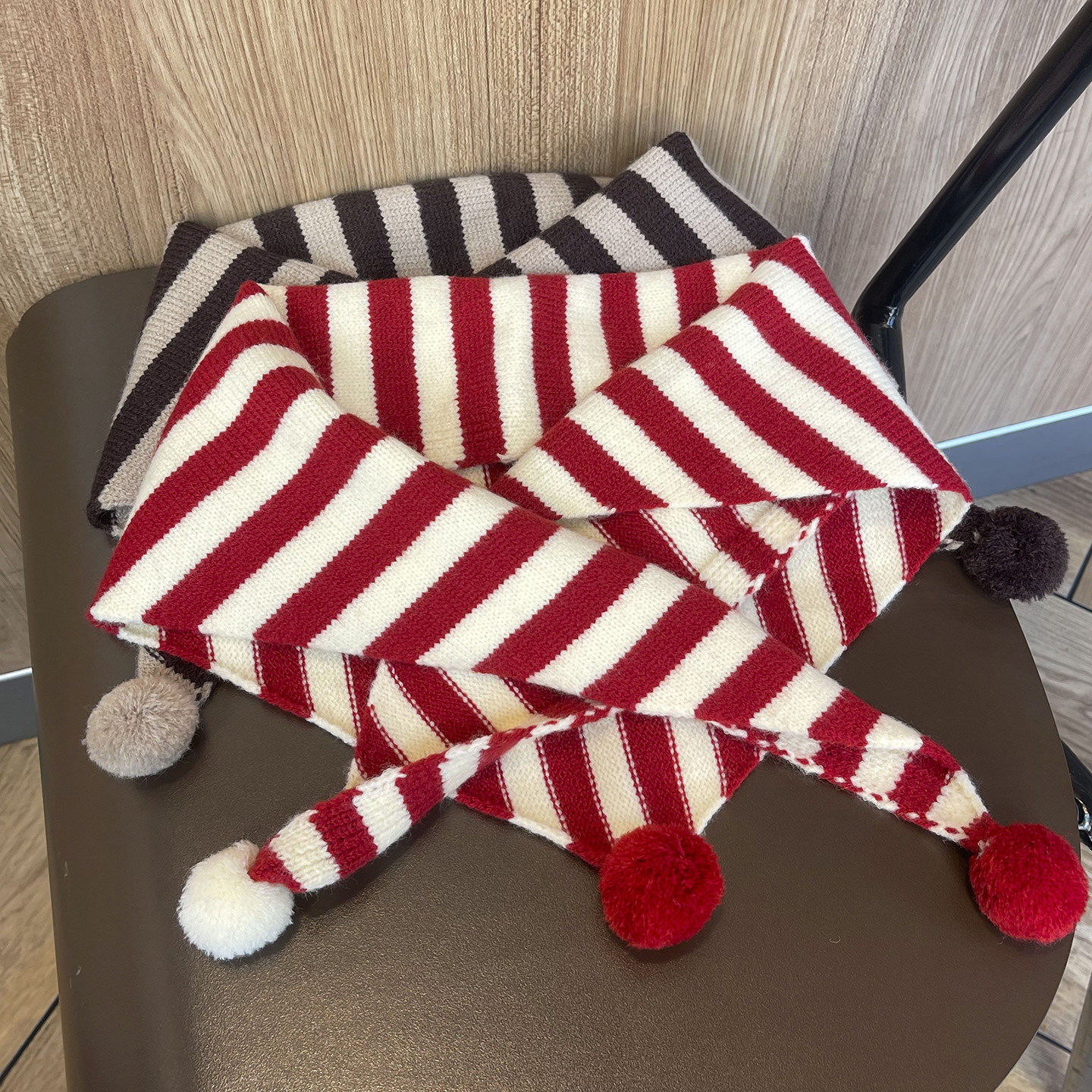 韩国ins时髦宝宝围脖条纹披肩百搭围巾男女童秋冬保暖防寒三角巾