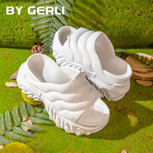 女士2024春夏百搭爆款 6CM厚底增高凉鞋 防滑休闲B GERLI网红时尚