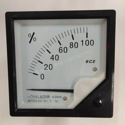 6C2 0-100开度表% 阀门 百分表 4-20MA指针式 面板表 DC10V 6C2