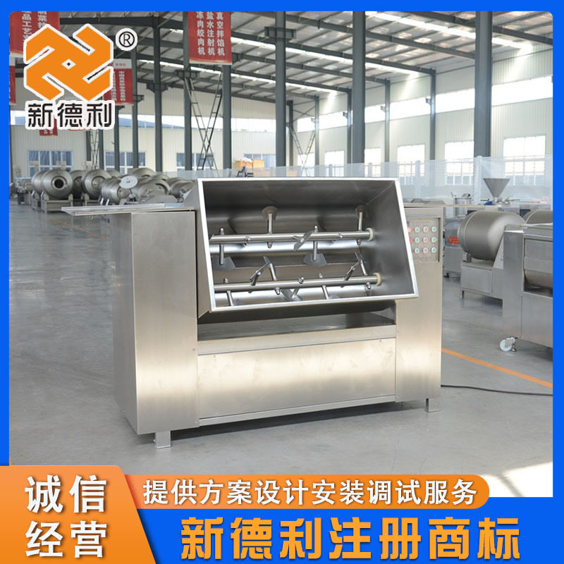 不锈钢肉馅双轴拌馅机全自动猪肉丸拌料设备大型商用酱料搅拌机器