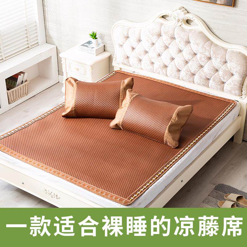 工可洗藤席1.5米可1.8m双人折叠直筒纯手W912176藤水加厚夏季高端
