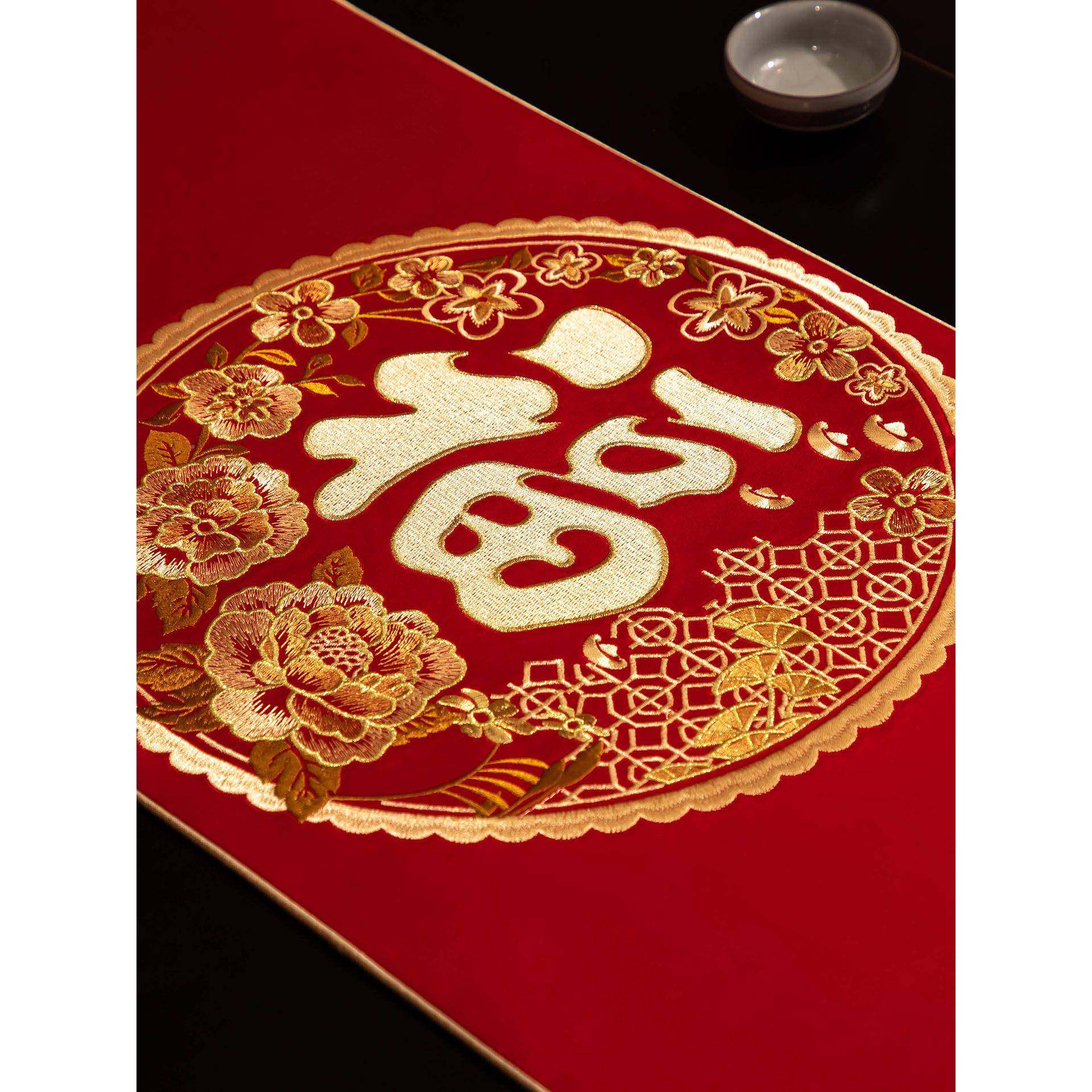 中式红色旗茶新桌布茶台桌旗布艺茶茶席垫子茶几垫布餐桌WVN台布,居家布艺,桌旗,淘宝优惠券,粉丝福利购,淘宝优惠卷