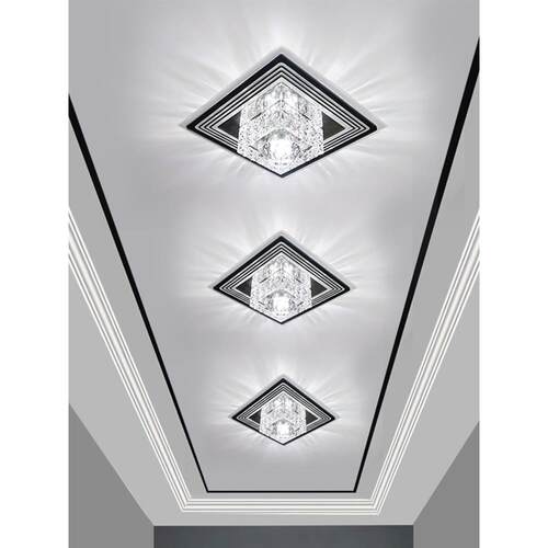 现代简约阳水晶大道灯走廊通灯RL1069嵌入式入口台灯表面安装隐蔽