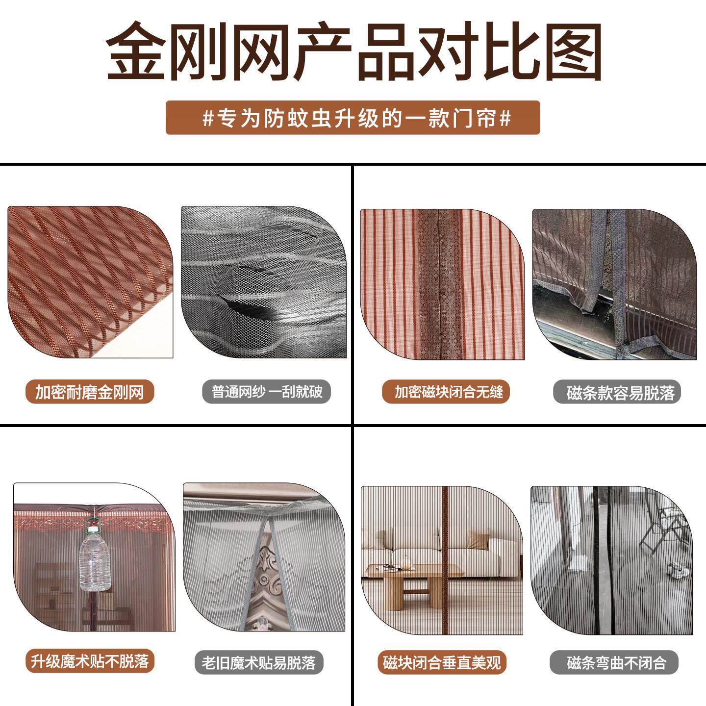 门帘防蚊2026刚ck2077新款高磁档性金网门纱窗家用强力磁块自黏贴