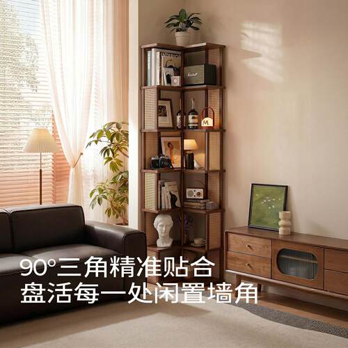 转角书架落靠地置物架家层客厅角柜墙角收纳ZWJ3339-架简易一体用