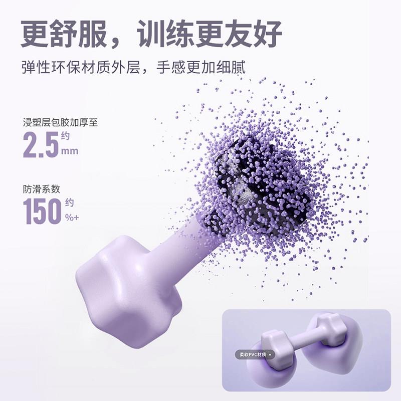 HEA浸塑哑铃健身士实心铁儿童男士DHEAD-D-家用训练器材一对小哑