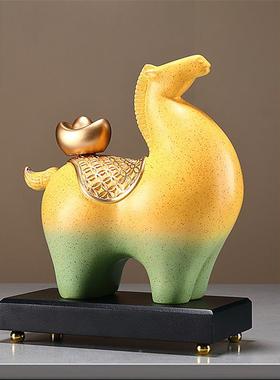 轻奢上有钱摆马客件厅玄AXV关酒柜书房饰品乔迁新居装礼物送朋友