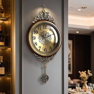 高级大气TNN-HSG8音轻奢挂英钟客厅高端钟表时石钟挂墙静高档家用