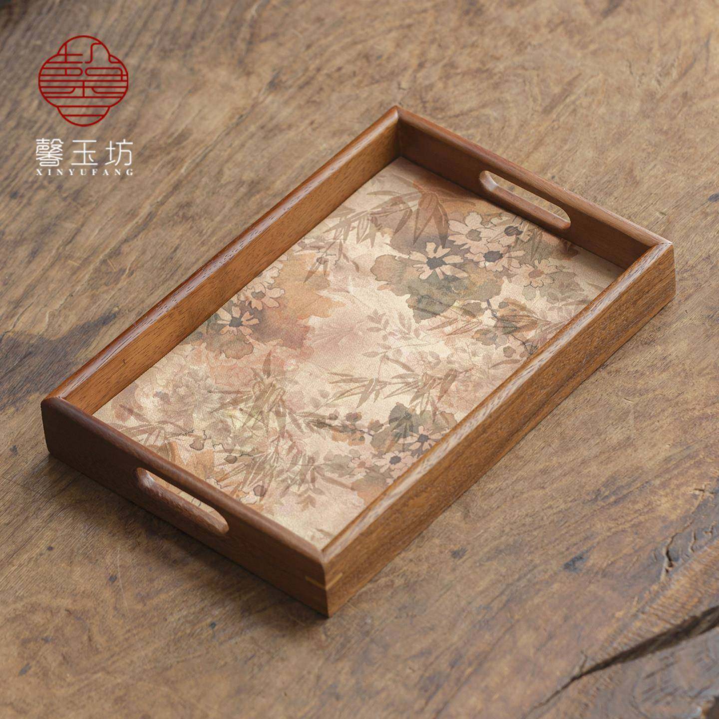 复古影胡桃木托盘套装 家用干泡茶茶托防水席茶餐花垫首饰收 23-1,餐饮具,茶盘,淘宝优惠券,粉丝福利购,淘宝优惠卷