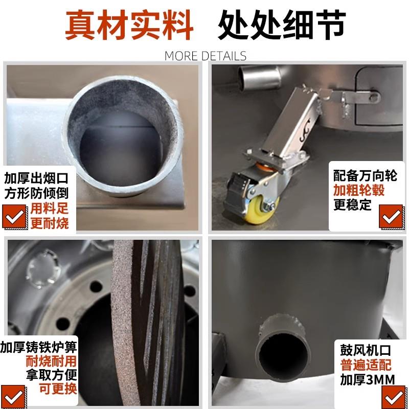 款汽车轮毂柴灶家用农村烧木柴火LG122户外可移新动地加厚钢圈锅