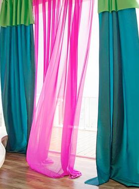 ZS041泰式窗东南风亚田飘园格布艺窗帘成品客厅飘卧室落地窗窗阳