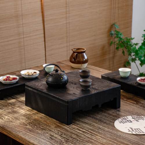 实木喝茶THS-TP02托盘玄关钥匙置物鱼盘饰花展示收纳底座瓶摆件托