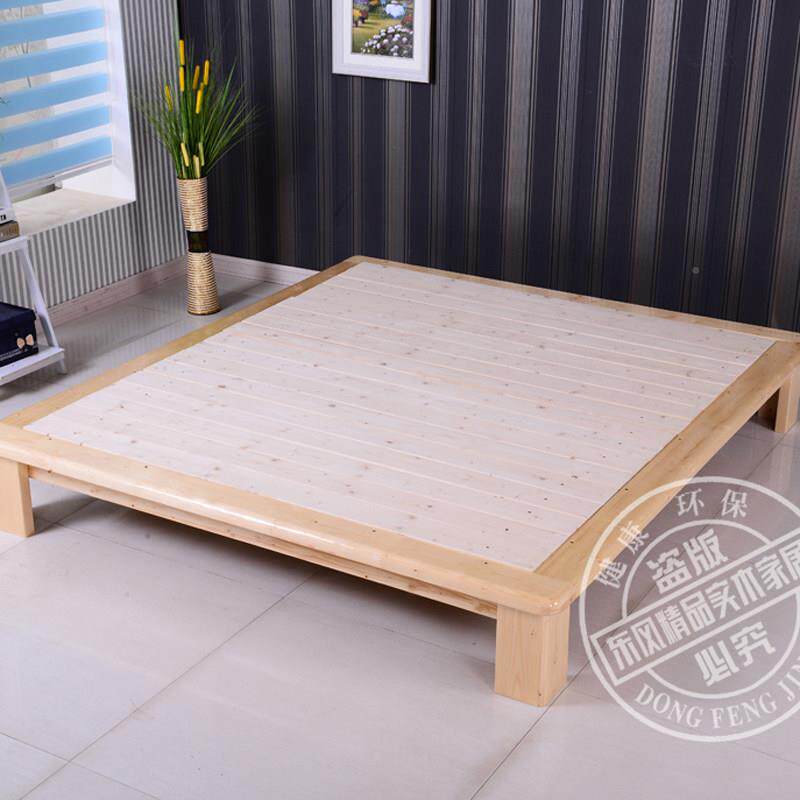 实木床榻榻米床单双床架骨架简约松木床0007头出人租无1.5米1排.2