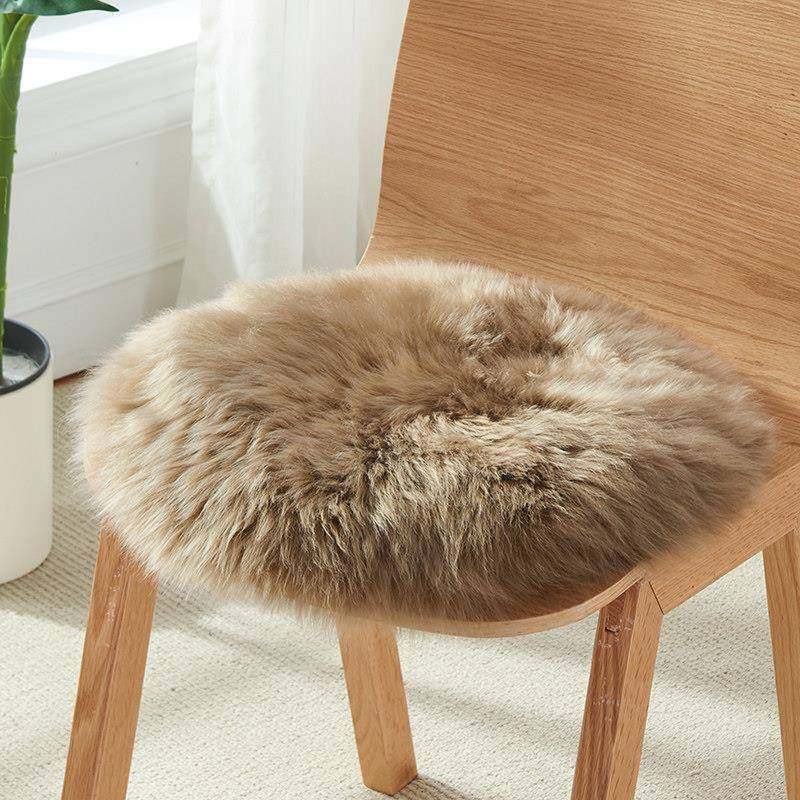 洲羊毛椅垫坐垫羊毛皮垫子圆形凳子垫爱简约毛可毛垫圆澳轻奢