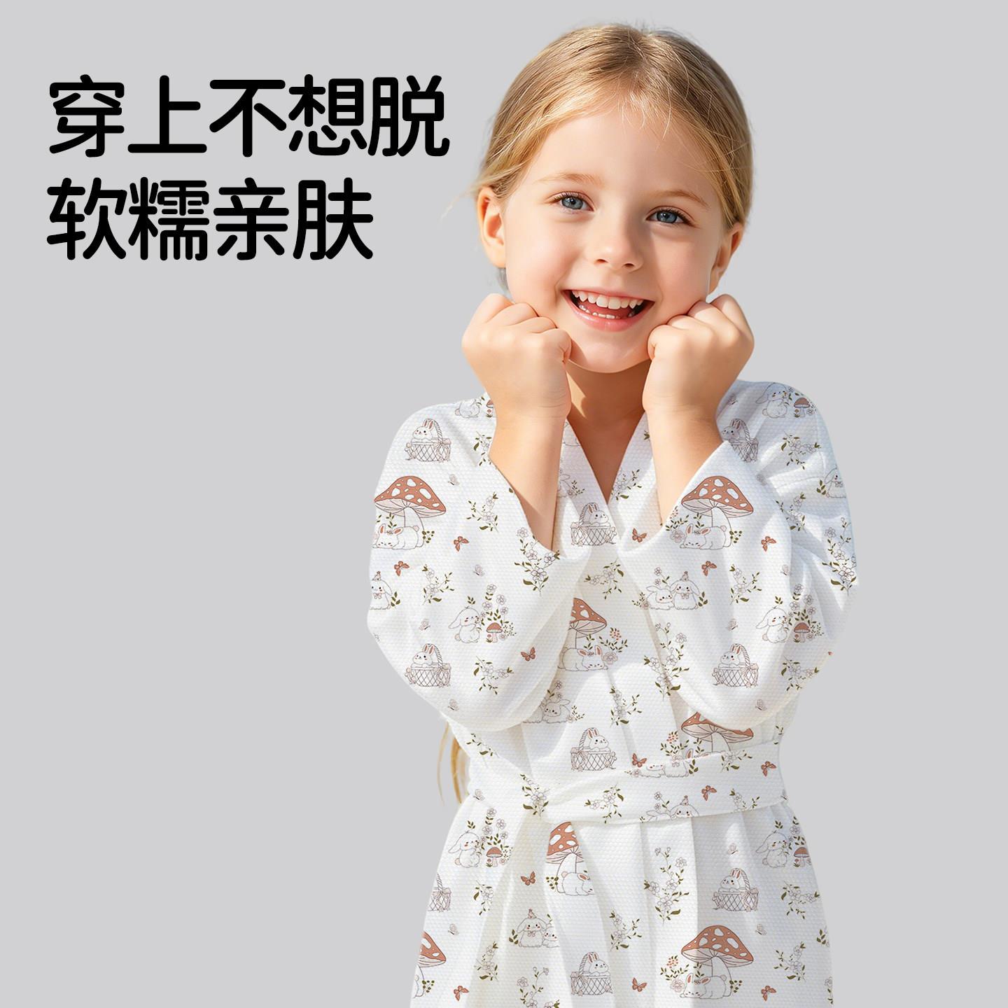 干儿童加次性浴袍旅行便携式游泳速浴巾厚睡衣酒一店AK1623-L毛巾