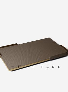 现纹代简约轻奢桌编织BL2141皮托革盘 售楼部茶几卧室餐厅面摆件