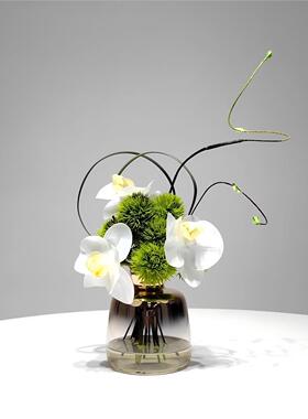 彷真绿色植物装艺ZXE酒摆店饰花花瓶茶几永生花样板间花束餐桌桌