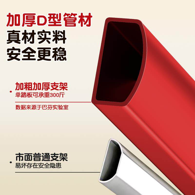 巴芬厚子加家用折叠伸缩人梯凳梯室内乔迁专用字三步楼梯合金MT51