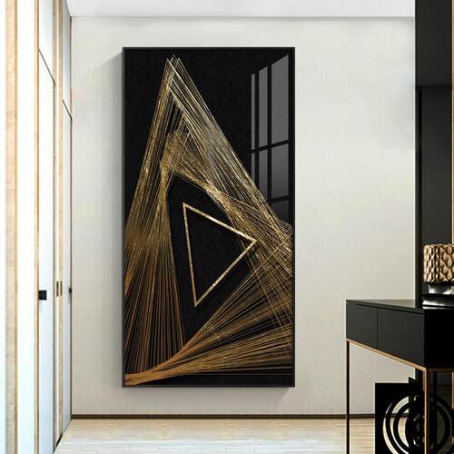 入口口RDP入装饰画垂直版现代无障豪华简走廊碍过道末端壁画约抽