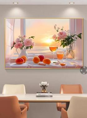 轻CMP奢饭厅沙装饰画阳海景客厅发背景墙画酒店饭挂厅墙上装饰壁